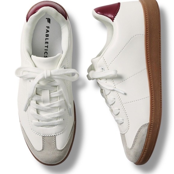 Fabletics Shoes - Fabletics The Laceup Sneaker II White Red Casual Shoes Sneakers Size 8.5 NEW